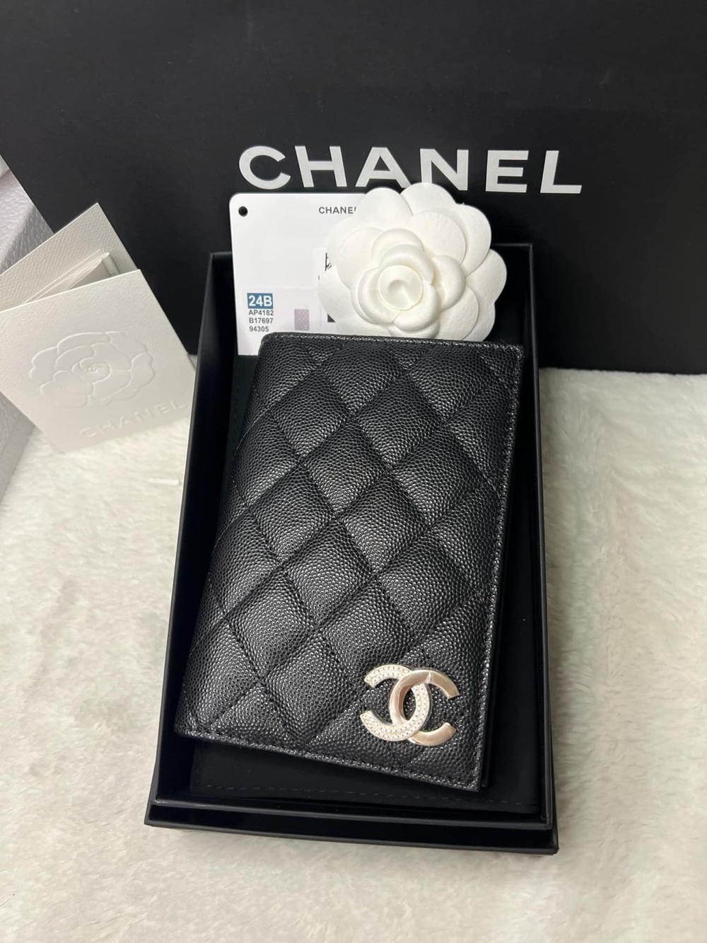CHANEL PASSPORT HOLDER BIG CC LOGO